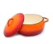 GURO Cast Iron Enamel Coated Dome Casserole, 4.7QT / 4.5L (Orange)