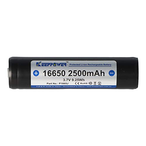 Keeppower 16650 BZW. 17650 2500mAh 3,6V - 3,7V Li-Ion-Akku geschützt (Pluspol erhöht) UR16650ZTA – Bild 5