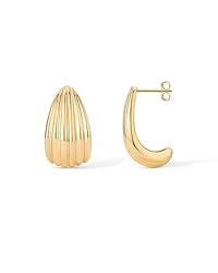 PAVOI 14K Yellow Gold Plated Chunky Seashell Drop