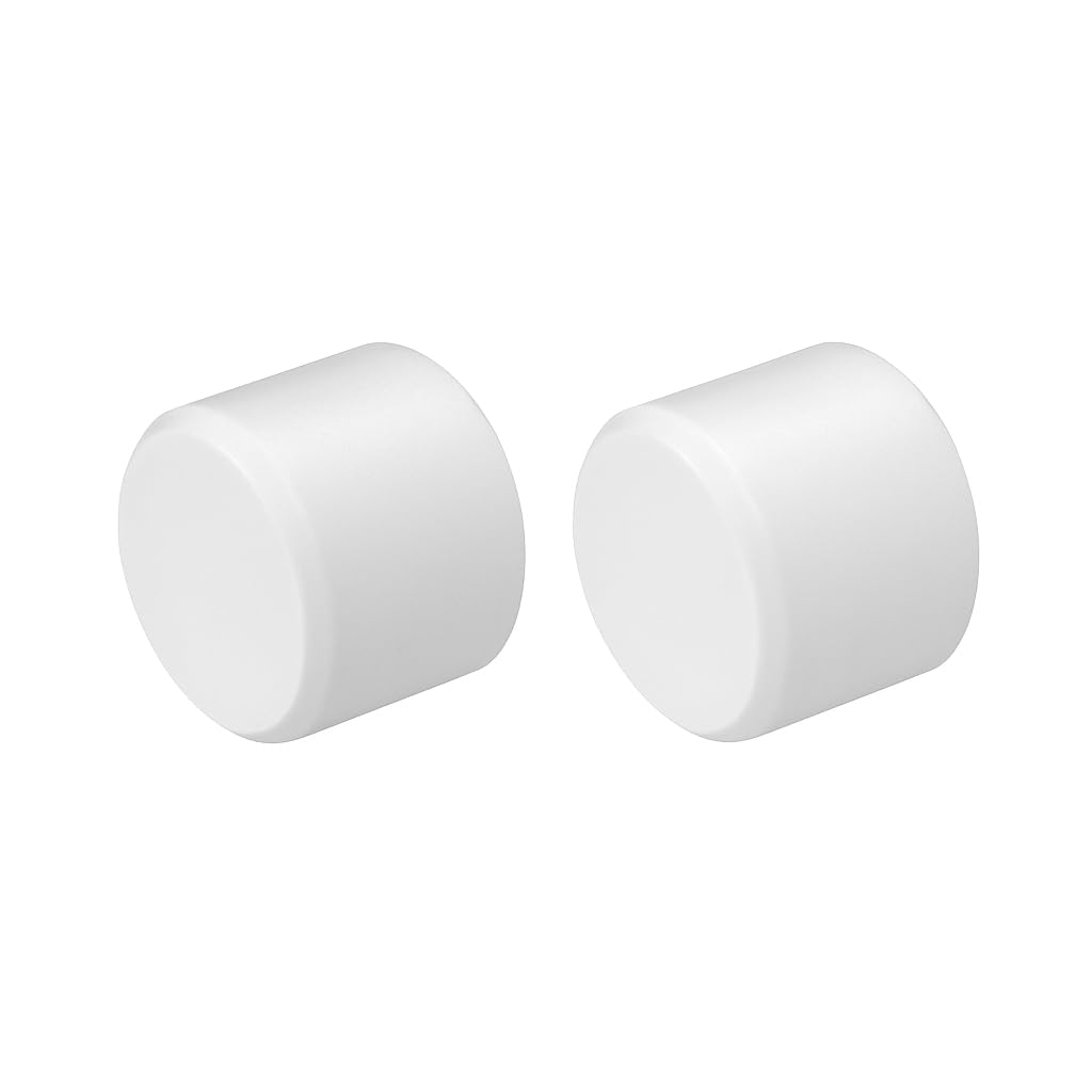 EVOGES White Dimmer Knobs - Pack of 2, Ø19mm x 14mm, Universal Spare Replacement, 6mm D-Spindle
