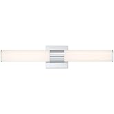 Minka Lavery 2873-77-L Modern White Acrylic Cylinder LED Wall Sconce Vanity Bar, 1-Light 20 Watt, 5" H x 24" W, Chrome