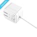 iPhone Charger, Skiva PowerFlow 2.4-Amps 12W AC Wall Foldable Plug Charger for iPhone X / 8 / 8 plus / 7 7+ SE, iPad Pro Air mini [Integrated Apple MFi Certified 8-pin Lightning Cable] [Model:AC107]