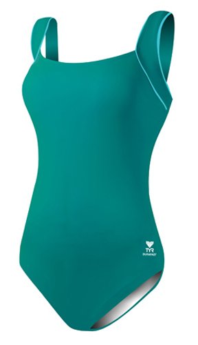 TYR Fitness Female Square Neck Tank W/Piping (16-24 Only),Seabreeze,20