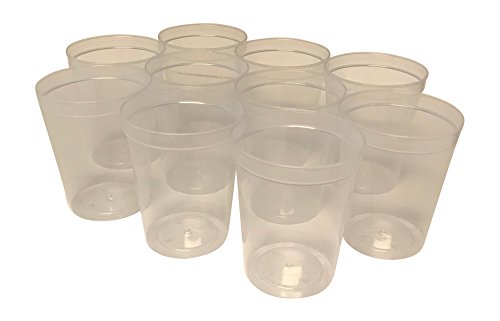 CSBD 10 Pack Blank 16 oz Plastic Stadium Cups Bulk - Reusable or Disposable, Made In USA, Great For Customization, Monograms, Marketing, DIY Projects, Weddings, Parties, Events (10, Clear)