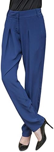 VOA Women's Silk Blue Grey Pencil Harem Pants with Pocket K5726