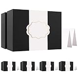 JINMING 10 Gift Boxes with Wrap Bands, 9.5x7x3.5