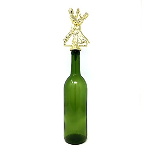 Ballroom Dance Wine Bottle Stopper - Handmade with Stainless Steel Base and Repurposed Trophy Top
