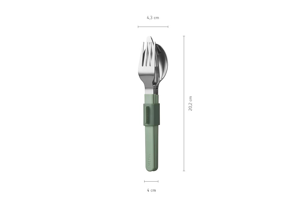 Mepal – Besteckset 3-teilig Silueta – Spülmaschinenfest – Geschirr – Messer, Gabel und Löffel inklusive Halter – Nordic sage 5