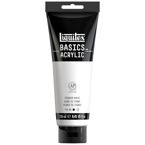 Liquitex BASICS Acrylic Paint, 250ml (8.5-oz) Tube, Titanium White