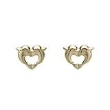 14K Gold Kissing Dolphin Earrings