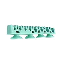 Elegantday Makeup Brush Rack Air Drying Brushes Organizer Holder with Suction Cup (Green)