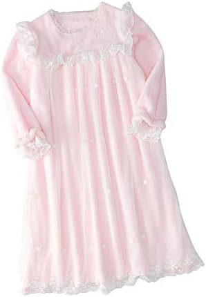 Mecocoパジャマ ワンピースプリンセス お姫様 レース 長袖 子供 キッズ ジュニア ルームウェアガールズ 秋冬 部屋着 寝巻き 寝間着女の子 ゆったり かわいい ふわふわ もこもこ