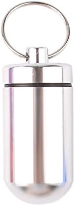 US OFTENBUY LIMITED Best Aluminum Pill Box Case Medicine Bottle Holder Container Keychain Silver