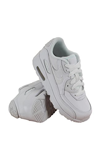 Nike AIR MAX 90 LTR (PS) boys running-shoes 833414-100_13.5C - WHITE/WHITE