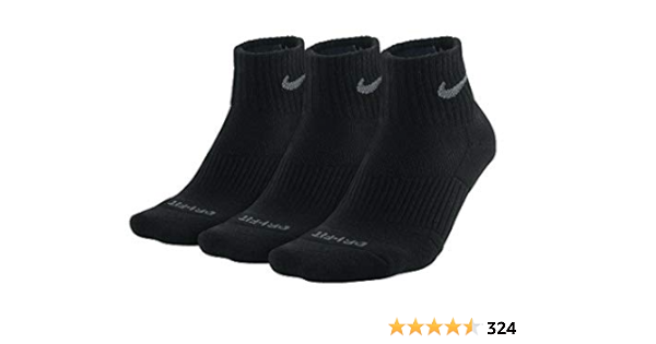 nike dri fit quarter socks black