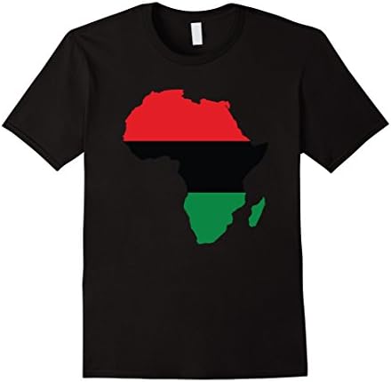 Men's Pan African  Africa Continent Map UNIA Flag T-Shirt Small Black