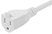 SF Cable 3ft 16/3 AWG Ultra Low Profile NEMA 5-15P Right Angle to NEMA 5-15R Power Cord, White