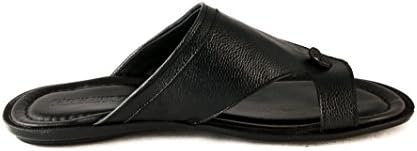 Giovanni Conti Men's Leather Thong Sandal 42 Black
