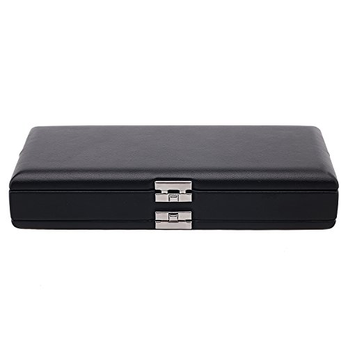 Oboe Reed Case Black PU Leather 2 Layers Reed Case for 40 Oboe Reeds Protect Against Moisture