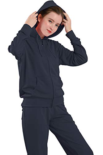 Womens Sweatsuits Sets 2 Piece Jogger Outfit Tracksuits Hoodie & Pants Activewear Zip-up Loungewear (Charcoal, XL) - Thumbnail 4
