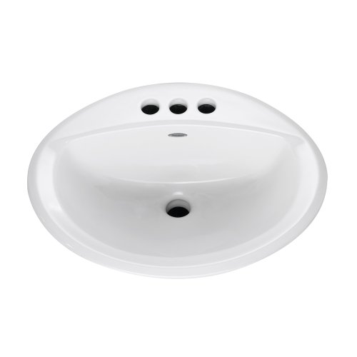 American Standard 0476.928.020 Aqualon Self-Rimming Countertop Lavatory Sink with 4-Inch Less Overflow, White
