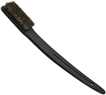 Natural Boar Bristle Bath Body Brush Wet &amp; Dry Body Brushing - Best Shower Back Scrubber Exfoliating Brush for Dry Brushing Exfoliating Reducing Cellulite Exfoliating Scrub (Black)