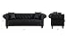 Divano Roma Furniture Classic Scroll Arm Chesterfield Sofa - Bonded Leather (Black)