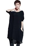 Mordenmiss Women's New Patchwork Hi-Low Hem Tunic Tops with Pockets