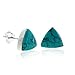 Chuvora 925 Sterling Silver Tiny Blue Turquoise Gemstone Triangle 9 mm Post Stud Earrings for Women