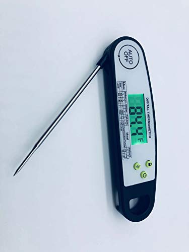 Digital Meat Thermometer for Cooking- Fast Read Waterproof Kitchen Food Thermometer with Led Backlight Baking Thermometer Candy Making and Frying Oil BBQ Thermometer with Magnet to Fridge Auto-off (B