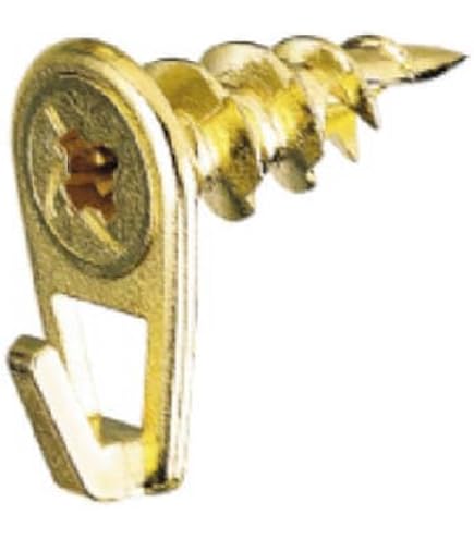 Hillman Wall Driller Picture Hook - No Pre-Drilling Needed, Holds Up To 50 Lbs, Brass Plated, Easy Install - View #4