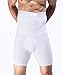 QUAFORT Men Tummy Control Shorts High Waist Slimming Shapewear Body Shaper Leg Underwear Briefs White