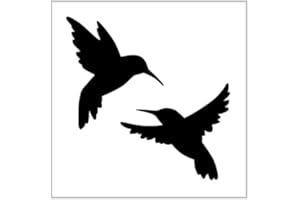 HANDMADE Hummingbird Pair Stencil 4 Inch Bird Flying Animal Design Reusable Sheet for DIY craft crafting card making cookie cake airbrushing small miniature MIN226