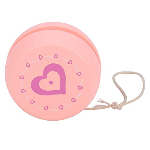 VGEBY1 Yoyo Toy, Education Teaching Toy Cute Cartoon Pattern Wooden Yoyo Ball for Kid Child(Pink Heart) Outdoor Toy