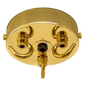Lamps and Lights Ceiling Rose with Three Hooks (Brass)