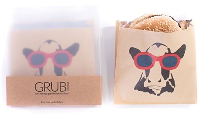 Hamburger and Hot Dog Foil Lined Serving Bags: Bundle Includes (12) Hamburger and (12) Hot Dog Grub Pouches by Eat. Drink. Host.