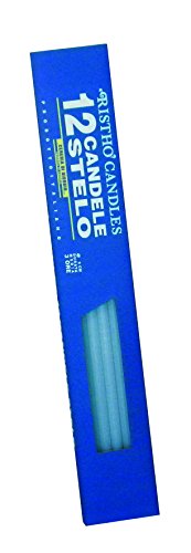 Cereria de Giorgio risthò Bougies Tige, Cire, Bleu Clair, 0.9 x 37 cm, 12 unités