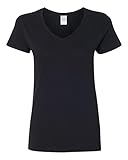 Gildan Heavy Cotton Ladies' V-Neck T-Shirt>M Black 5V00L