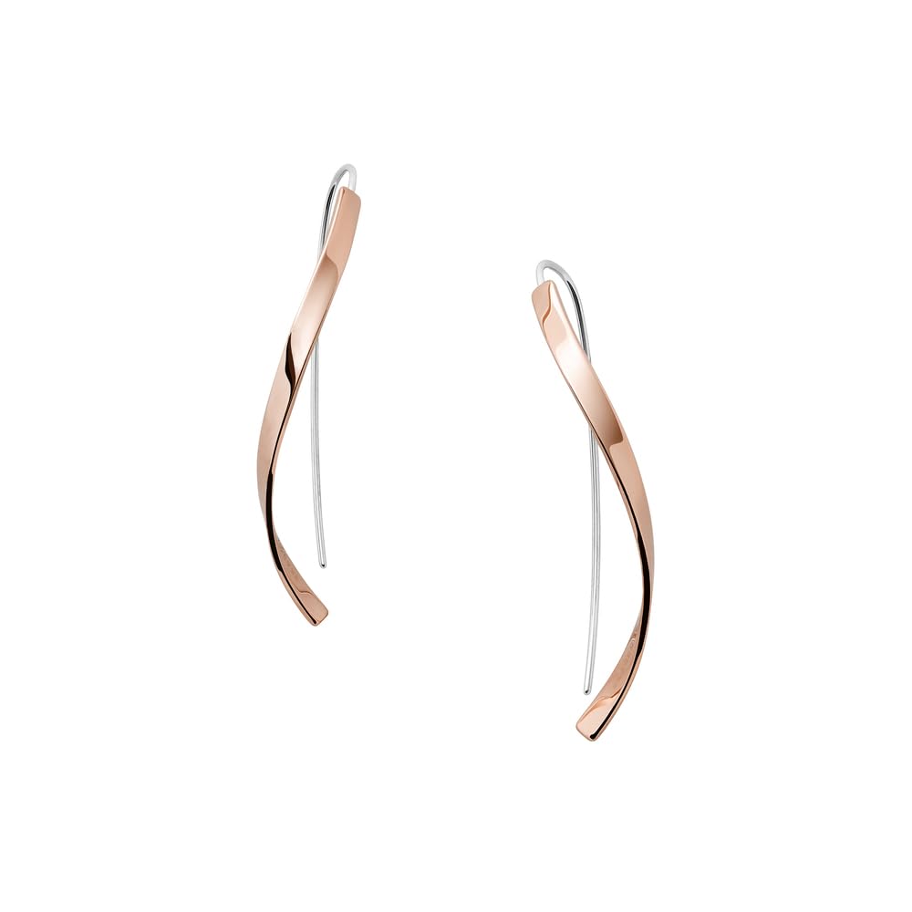 Skagen Earrings for Women Kariana, Drop Length: 50mm Width: 3mm Thickness: 1mm Rose Gold Stainless Steel Earrings, SKJ1328791