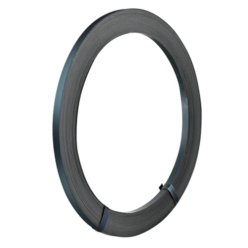 VEVOR Rollo de Fleje de Acero para Embalaje 100m x 12,7mm x 0,4mm Carrete para Fleje de Palés Resistencia de 500 kg Correas Metálicas de Embalaje Portátiles de Alta Resistencia, Negro