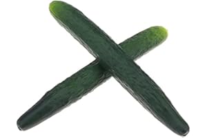 Meiwlong 2 PCS Artificial Soft PU Cucumber Decoration Home Party Fake Green Realistic Vegetable Faux Model Props Garnish Festival Kitchen