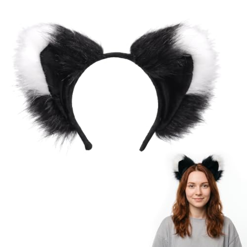 Fox Ears Headband Faux Fur Cat Wolf Ears Furry Animal Ears for Halloween at Amazon