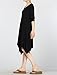 Mordenmiss Women's Handkerchief Hem Tunic Tops Basic Shirt 11 Colors Size 2XL Black