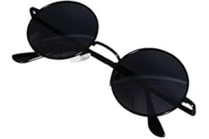 Rulercosplay Black Circle Sunglasses of Gojo Cosplay, Anime Round Cosplay Sunglasses (Gojo Glasses)