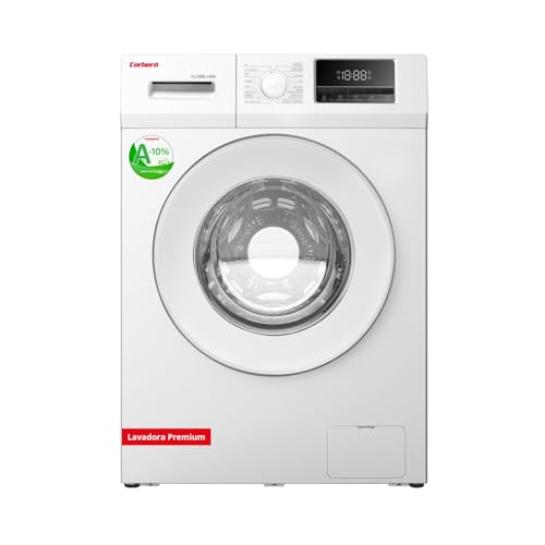 Corberó - Lavadora Carga Frontal Premium 8kg | CLT8BL1424 | 1400 Rpm | Motor Inverter, 16 Programas, Inicio diferido 3-24 Horas, Lavado Rápido de 15-30 Min., Puerta XXL | Blanco