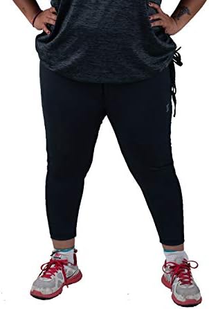 Plus Size Women's Side Splice Mesh Legging for Gym/Sports (100% Poly-Lycra,Grey)