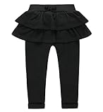 Coodebear Girls' Pantskirt Double Layers Bowknow Culottes Pants