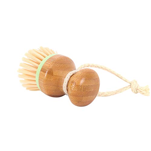 JDgoods Bamboo Dish Brush, Kitchen Non-stick Skillet Brush Oil Dishwashing Cleaning Bowl Palm Brush