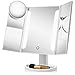 Vanity Mirror, Makeup Mirror with Light, Lighted Makeup Mirror, LED Mirror w/ 1x Magnifying Vanity (2-Pc. Set) Portable, Trifold Mirror | Brighter Clarity, Lit Daylight HD Lighting | Apply Cosmetics
