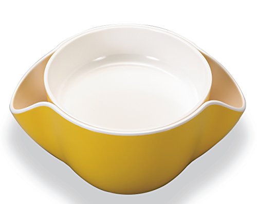 Kody Double Dish for Pistachios, Peanuts, Edamame, Cherries, Nuts, Fruits, Candies, Snacks Plastic Serving Dishes and Bowls (Orange) - Thumbnail 5